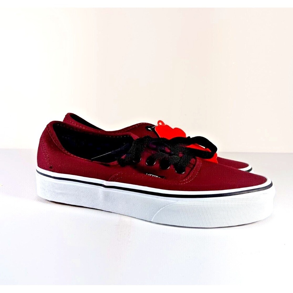 Van's Authentic Canvas Port Royale Red White Black Shoes Men's 5.5 Women's 7